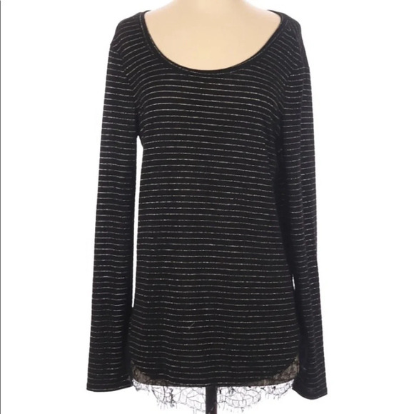 Lauren Conrad small black & gold bow tie top - Picture 2 of 8